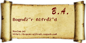 Bognár Alfréd névjegykártya
